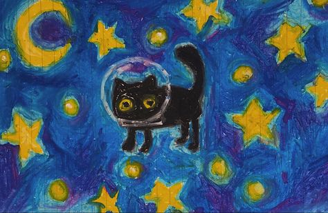 Christmas Cat Matching Pfp, Christmas Icons Pfp, Pfp For Christmas, Cat Pfp Gif, Cat In Christmas Hat, Cat With Christmas Hat, Oil Pastel, Black Cat, Pastel