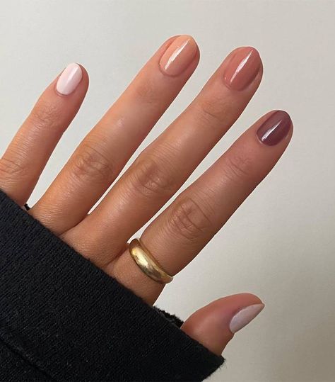 13 Brown Nail Colors for the Perfect Manicure | Who What Wear Multicolored Nails, Minimal Nails, Fall Nail Colors, Brown Nails, Manicure Y Pedicure, Dream Nails, Short Acrylic Nails, Nail Polish Colors, Cute Acrylic Nails