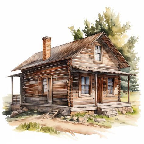 10 Rustic Cabin, Old Cabin JPG, Watercolor Clipart, High Quality Jpgs, Digital Download, High Resolution, Commercial Use - Etsy Ukraine Log Cabin Concept Art, Old Cabin Drawing, Cabin In Woods Drawing, Cabin In The Forest Drawing, Watercolour Cabin In The Woods, Old Cabin, Wooden Cabins, Rustic Cabin, Old Wood