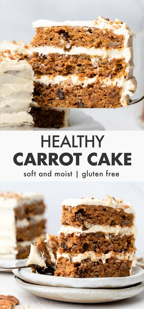 Healthy Carrot Cake - Coconuts & Kettlebells Gluten Free Carrot Cake Recipe, Paleo Carrot Cake, Healthy Carrot Cake, Gluten Free Meal Plan, Gluten Free Carrot Cake, Carrot Cake Oatmeal, Easy Gluten Free Desserts, Healthy Carrot Cakes, Baking With Almond Flour