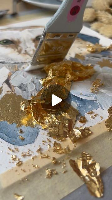 Paint Abstract, Textured Acrylic, Palette Art, Leaf Texture, Gold Leaf Painting, Textured Canvas Art, Plaster Art, Owl Painting, Art Courses