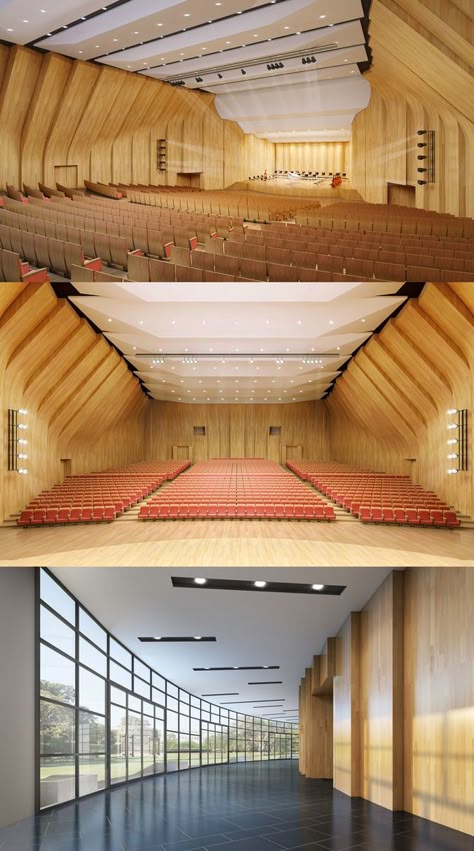 Amphitheater Interior, Auditorium Design Interiors, Concert Hall Design, Theater Interior Design, University Interior Design, Auditorium Architecture, Theatre Architecture, Auditorium Design, University Design