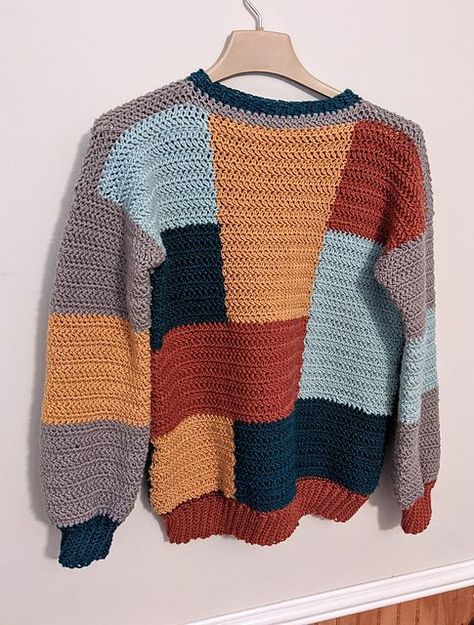 f4a4da9aa7eadfd23c7bdb7cf57b3112desc52360046ri Color Block Sweater Pattern, Crocheted Stuff, Crochet Shrug Pattern, Crochet Sweater Pattern Free, Patchwork Cardigan, Sweater Crochet, Crochet Shrug, Stitch Crochet, Crochet Diy