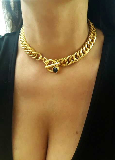 Mode Ab 50, Toggle Clasp Necklace, O Ring Choker, Gold Link Necklace, Thick Chain Necklace, Gold Chain Choker, Crescent Necklace, Horn Necklace, Ring Der O