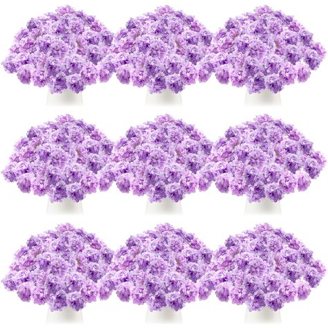 PRICES MAY VARY. Convenient Artificial Hydrangeas Set: this package includes 100 artificial hydrangeas in purple, and 100 stems, offering you the flexibility to mix and match or create multiple arrangements; These hydrangeas are suitable for DIY projects or for adding a touch of elegance to your events or occasion; Please note that the flower heads and the stems are separated, need to be manually installed Ideal Size for Most Spaces: measuring about 7.48 inches in head diameter, 3.6 inches in he Purple Sweet 16 Decorations Centerpieces, Purple Flower Quinceanera Theme, Enchanted Table Setting, Purple Party Decorations Birthday, Purple Graduation Centerpieces, Lilac Quinceanera Decorations, Purple And Gold Party Decorations, 40th Birthday Table Decorations, Quinceanera Centerpieces Butterflies Purple