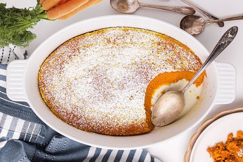 Easy Carrot Souffle With Brown Sugar & Cinnamon - TidyMom® Carrot Suffle, Carrot Souffle Recipe, Main Dish Salad Recipes, How To Store Carrots, Carrot Souffle, Canned Carrots, Souffle Recipe, Carrot Recipe, Gooey Cake