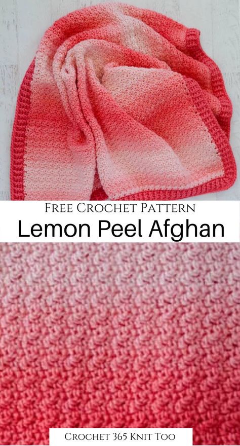 I absolutely adore this ombre yarn! This strawberry lemon peel baby blanket crochet pattern just compliments it so perfectly! #crochet #crochet365knittoo #freecrochetpattern #crochetpattern #freecrochet #funcrochet #easycrochet #crochetforbaby #babycrochet #strawberrylemonpeelbabyblanket #strawberrybabyafghan #lemonbabyafghan #strawberryblanket #lemonpeelafghan #freecrochetbabyblanketpattern #freecrochetbabyafghanpattern #freecrochetbabyblanket #freecrochetbabyafghan #crochetbabyblanketpattern Crochet Blanket Stitches, Baby Afghan Crochet Patterns, Modern Crochet Blanket, Crochet Baby Blanket Free Pattern, Crochet Blanket Pattern Easy, Crochet Afghan Patterns Free, Easy Crochet Baby Blanket, Get Rid Of Warts, Ombre Yarn