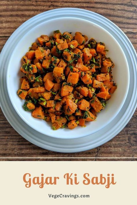 Carrot Stir Fry, Vegetarian Indian Food, Indian Sides, Vegetarian Inspiration, Vegetarian Curries, Carrot Curry, Sabji Recipe, Dry Curry, Vegetarian Treats