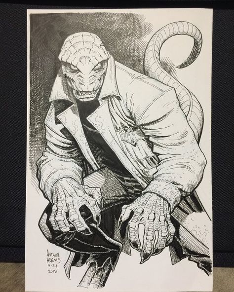 Lizard Spiderman, Funny Lizards, Arthur Adams, Spiderman Coloring, The Lizard, Bristol Board, Comic Book Pages, Comic Drawing, Black White Art