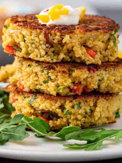 Leftover Couscous, Couscous Cakes, Diced Vegetables, Meal Board, Great Vegetarian Meals, Making Couscous, North African Food, Moroccan Vegetables, Vegetable Couscous