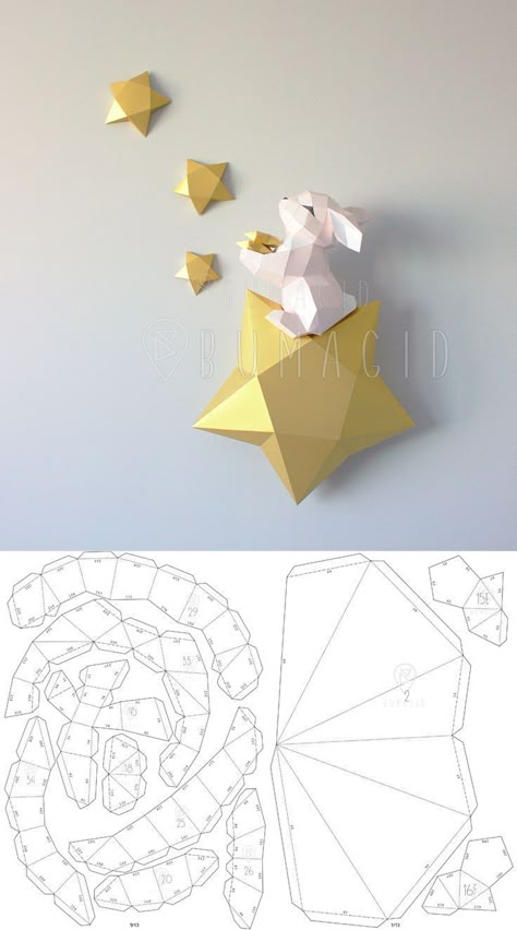 Elevate Your Space: DIY Paper Decorations for a Budget-Friendly Transformation! Paper 3d Craft, Printable Paper Crafts Templates, Cardboard Tunnel, 3d Paper Crafts Templates, Box Papercraft, Paper Crafts 3d, Free 3d Svg, Low Poly Papercraft, Paper Folding Techniques