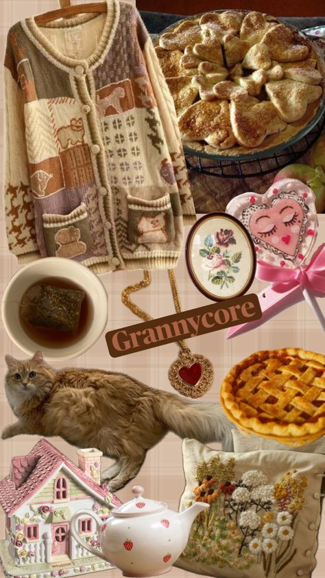 #grannycore #grannyaesthetic Grandma Chic Aesthetic, Granny Core Aesthetic, Grannycore Fashion, Hufflepuff Core, Cottagecore Homes, Grandma Core Aesthetic, Grandmacore Aesthetic, Cottagecore Life, Grandma Vibes