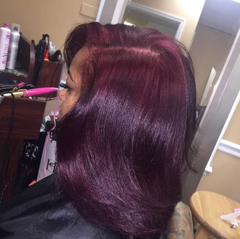 Pressed Natural Hair, Pelo Afro, Dyed Natural Hair, Flat Iron Hair Styles, Burgundy Hair, Hair Laid, Hair Crush, Relaxed Hair, Hair Life