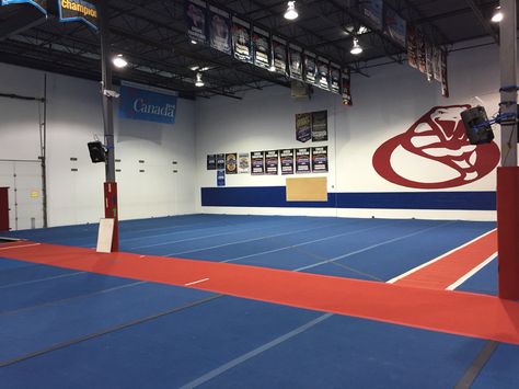 Cheer Gym Lobby, Cheer Gym Layout, Cheer Gym, Girly M Instagram, Small Gym, Gymnastics Competition, Gymnastics Gym, Cheer Practice, Gym Studio