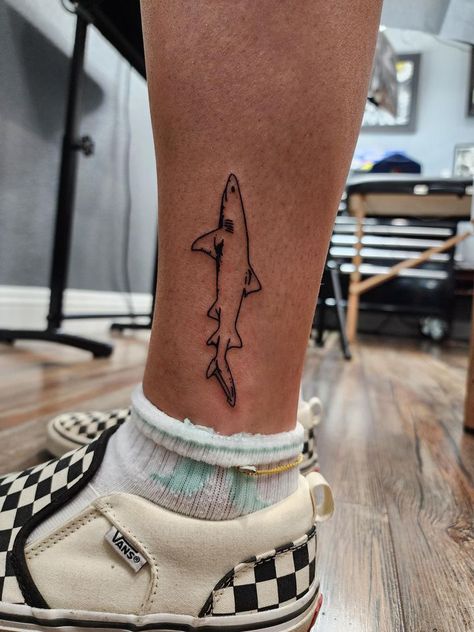 Lemon Shark Tattoo, Lemon Shark, Tattoo Behind Ear, Shark Tattoo, Shark Tattoos, Ankle Tattoo, Beautiful Tattoos, I Tattoo, Tatting