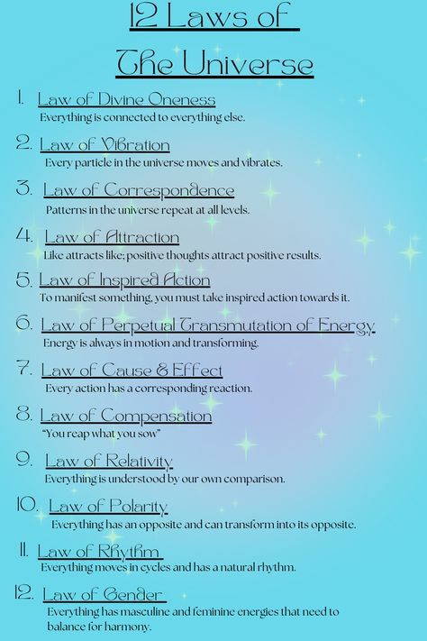 12 Laws Of The Universe, Laws Of The Universe, Everything Is Connected, Positive Results, Cause And Effect, Book Of Shadows, Positive Thoughts, The Universe, Law Of Attraction