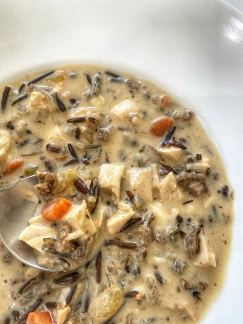 Eating Well Cream Of Turkey And Wild Rice Soup, Creamy Turkey Wild Rice Soup, Smoked Turkey And Wild Rice Soup, Cream Of Turkey And Wild Rice Soup, How To Make Soup From Turkey Carcus, Pheasant Wild Rice Soup, Creamy Turkey Rice Soup, Turkey Breast Soup Recipes, Turkey Wild Rice Soup Recipes