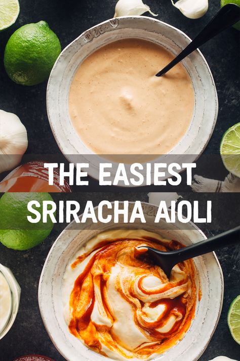 Sriracha Aioli Sauce, Sriracha Aioli Recipe, Aioli Recipe For Burgers, Sauces For Rice, Aioli Recipes, Sriracha Dipping Sauce, Aioli Sauce Recipe, Gut Protocol, Mediterranean Snacks