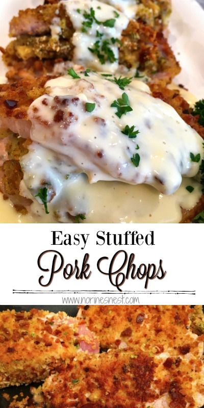 Easy Stuffed Pork Chops, Quick Easy Family Dinners, Stuffed Pork Chops, Pork Entrees, Stuffed Pork, Juicy Pork Chops, Pork Dinner, Pot Luck, Chops Recipe