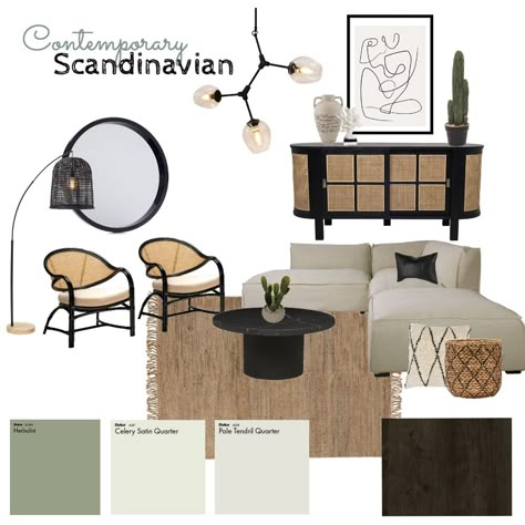 Contemporary Scandinavian Interior, Scandinavian Home Interiors, Art Deco Interior Design, New Interior Design, Scandinavian Style Interior, Living Room Scandinavian, Scandinavian Interior Design, Interior Design Mood Board, Style Deco