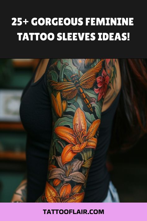 Looking to add a touch of edge to your style? Check out these fabulous feminine tattoo sleeves for women! Whether you're a lover of floral designs or intricate patterns, there's something in this collection to suit every taste. From delicate lace details to bold and colorful motifs, these tattoo sleeves will instantly elevate any outfit. Say goodbye to the commitment of real ink and hello to temporary options that are just as stylish! Tattoo Sleeves Ideas, Colorful Sleeve Tattoos For Women, Hummingbird Sleeve Tattoo, Tattoo Sleeves For Women, Colorful Sleeve Tattoos, Mandala Sleeve, Dragon Sleeve, Feminine Tattoo Sleeves, Sleeves For Women