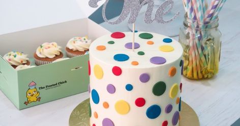 Polka Dot Birthday Cake, Dot Birthday Cake, Polka Dot Cake, Dot Cake, Rectangular Cake, Polka Dot Cakes, Polka Dot Birthday, White Buttercream, Sparkler Candles