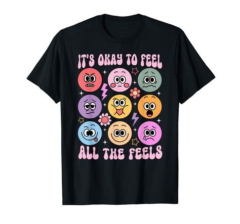 PRICES MAY VARY. Mental Health, Inclusion, Speech Therapy, BCBA, RBT, ABA, Para, Psychology, School Counselor, Special Education Teacher, Speech Pathology AAC - a collection of shirts tailored for professionals in these fields. It's Okay To Feel All The Feels - A Mental Health shirt that promotes inclusivity, Speech Therapy, BCBA, RBT, ABA, and Para professionals. Lightweight, Classic fit, Double-needle sleeve and bottom hem Pharmacy Art, Funny Mental Health, Mental Health T Shirts, Speech Pathology, All The Feels, The Feels, Special Education Teacher, It's Okay, School Counselor