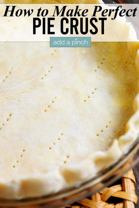 This Perfect Pie Crust Recipe is delicious, flaky and perfect for sweet or savory pies. It’s easy to make this homemade pie crust with my tips and video! //addapinch.com #piecrust #homemadepiecrust #pie #recipevideo #addapinch Easy Flaky Pie Crust, Easy Pie Dough, Easy Pie Crust Recipe, Pie Crust Pastry, Best Pie Crust Recipe, Perfect Pie Crust Recipe, Flaky Pie Crust Recipe, Pie Crust Recipe Easy, All Butter Pie Crust