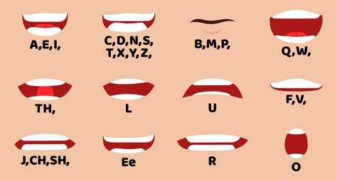 Mouth Speaking Drawing, Mouth Expressions Reference, Moving Drawing, Mouth References, Mouth Animation, Drawing Mouth, Anime Mouth, Cartoon Mouths, Anime Mouths