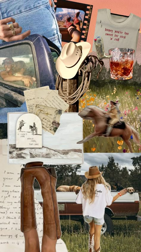 In a very country mood after reading chestnut springs by Elsie silver 😂 #country #countryboy #cowgirl #vintage #vibes #nature #cowboy #countryaesthetic Coastal Cowgirl Mood Board, City Cowgirl Aesthetic, Cowgirl Mood Board, Mountain Cowgirl Aesthetic, Chestnut Springs Aesthetic, Earthy Cowgirl, Country Mood Board, 90s Country Aesthetic, Vintage Country Aesthetic