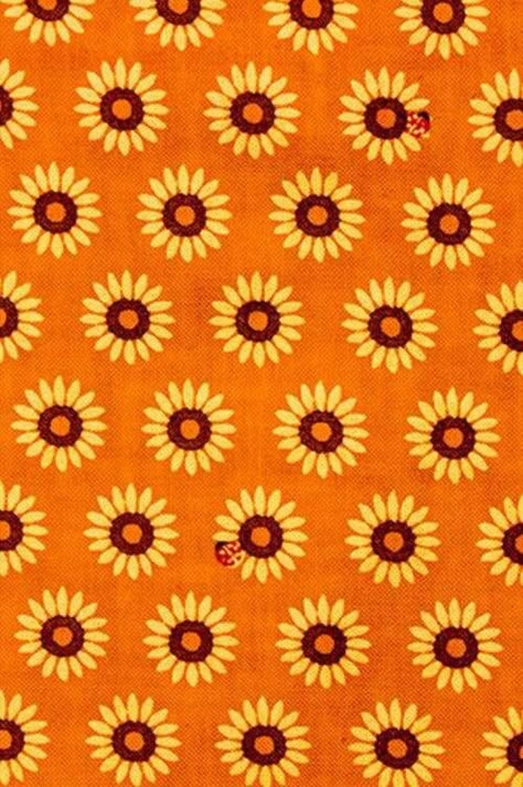 60s Art, Cotton Decor, Fabric Home Decor, 70s Aesthetic, Sunflower Wallpaper, Hippie Wallpaper, Orange Aesthetic, Motif Vintage, Sunflower Art