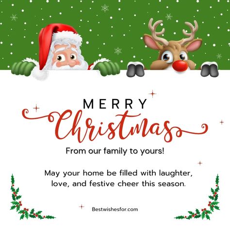 Merry Christmas 2024 Sayings From Our Family to Yours | Best Wishes Merry Christmas From Our Home To Yours, Merry Christmas From Our Family To Yours, Merry Christmas 2024, Merry Christmas Family And Friends, 2024 Sayings, Xmas Sayings, Merry Christmas Family, Xmas Greetings, Married Christmas