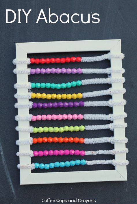 Homemade Abacus for Kids! Great hands on math practice! Diy Abacus, Apple Science, Candy Science, Math Patterns, Math Activities For Kids, Math Learning, Math Manipulatives, Conversation Heart, Math Practice