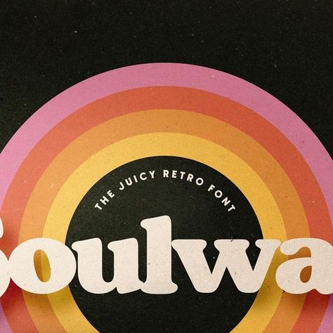 Indieground Design on Instagram: "🔥 New Product - SOULWAY FONT 🍔 Bold, curvy, and oh-so-juicy! Introducing Soulway Font, a tribute to the groovy warmth of 70s graphic design. Download it for free and be inspired to create awesome funky digital projects!  💥 Need the full character set? Get it on our site ➡️ indieground.net  #font #freebie #freefont #indieground #graphicdesign #70s #70sgraphics #1970s #retrofont #soulway #roundedfont #boldfont #seriffont #typedesign #typography #freefonts #type #groovy #retrographics" 70s Graphic Design, Indieground Design, Digital Ideas, Skate Girl, Retro Graphics, Font A, Bold Fonts, Retro Font, 70s Retro