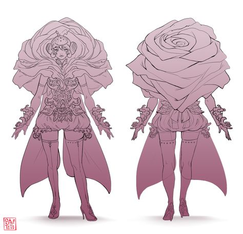 ArtStation - Rose Warriors, Stef Tastan Auction Outfits, Oc Adopts, Rose Knight, Original Character Design, Outfit Creator, Outfit Drawing, Cool Art Stuff, Three Girls, Aesthetic Shop