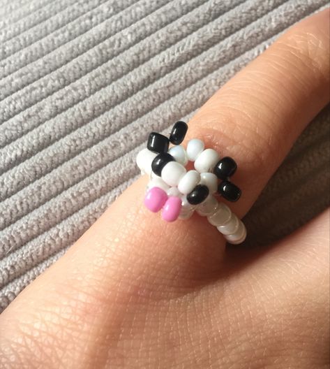 Cow Ring Beads, Beaded Cow Ring, Beaded Cow, Cow Ring, Cow Jewelry, Jewelry Ring, Cow, Beads, Ring