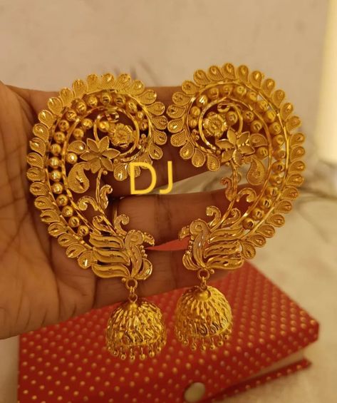 Bengali Earrings Gold, Gold Earcuffs Earrings Indian, Earcuffs Earrings Indian, Kaner Dul, Earcuffs Earrings, Punjabi Jewellery, Fashion Jewelry Necklaces Gold, Gold Jewelry Prom, Beautiful Gold Rings