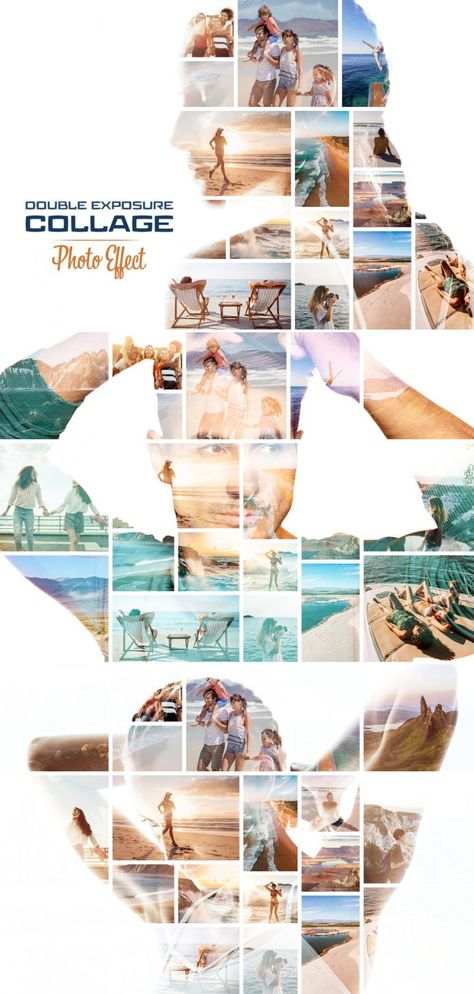 Photo Collage Double Exposure Mockup Photoshop Inspiration Ideas, Photo Collage Poster Design, Creative Photo Collage Ideas, Picture Collage Layout, Ngo Cover Design, Photo Collage Ideas Creative, Creative Photo Collage Design, Poster Photo Collage, Collage Cover Design