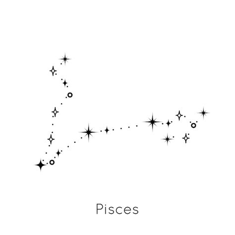 Pices Zodiac Sign Tattoo, Pisces Constalation Tatoos, Pisces Zodiac Tattoo Women, Minimalist Pisces Constellation Tattoo, Pieces Constellation Tattoo, Pices Constellation Tattoo, Pisces Star Constellation Tattoo, Pieces Star Sign, Horoscope Background