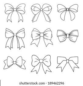 Set of graphical decorative bows. How To Draw A Bow, Bow Doodle, Bow Tattoos, Stencils Printables Templates, Tattoo Lace, Henna Tattoo Stencils, Bow Tattoo Designs, Bow Drawing, Key Tattoos