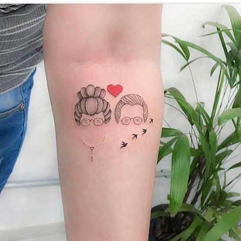 colorful tattoos; thick tattoos; small shoulder tattoos; flower tattoos; unique tattoos; simple tattoos; meaningful tattoos; tattoos for women. #tinytattoos Grandparents Tattoo, Grandma Tattoos, Small Shoulder Tattoos, Tattoo Feminina, Small Tattoo Designs, Little Tattoos, Trendy Tattoos, Mini Tattoos, Meaningful Tattoos