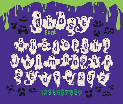 Ghost Font, Spooky Ghost, Hand Lettering, Vector Art, Vector Free, Ghost, Calligraphy, Clip Art