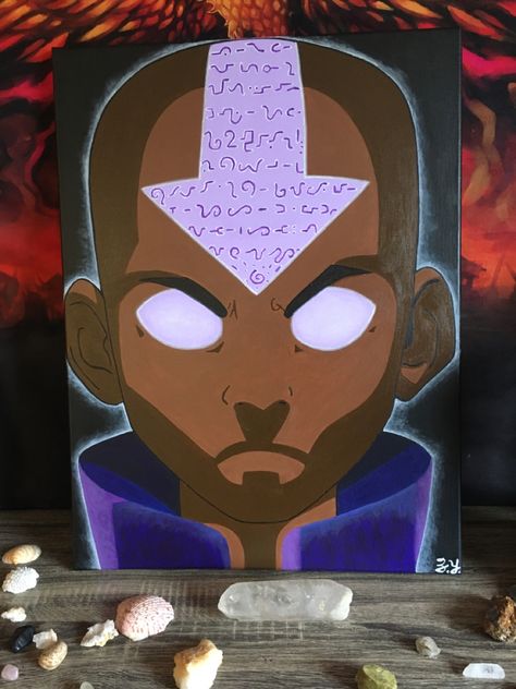 Avatar Chosen One Painting Avatar The Last Airbender Painting Ideas, Avatar Aang Painting, Avatar Painting, Disney Canvas Art, Disney Canvas, Chosen One, Avatar The Last Airbender, The Last Airbender, Animal Crossing