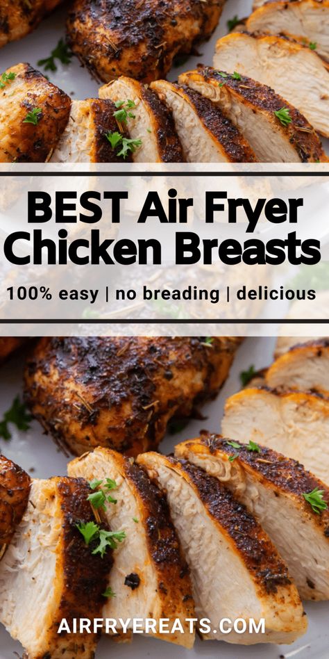 Air Fried Chicken Breast, Chicken Breast In Air Fryer, Air Fryer Chicken Breasts, Ninja Airfryer, Best Air Fryer Chicken, Air Fryer Chicken Breast, Air Fryer Recipes Chicken Breast, Rotisserie Chicken Breast, The Best Air Fryer