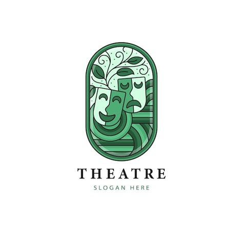 Theater 5 | Premium Vector #Freepik #vector Theater Logo Design Ideas, Theatre Logo, Posters Ideas, Seasons Posters, Community Theater, Theatre Arts, Travel Office, Future Travel, Art Poses