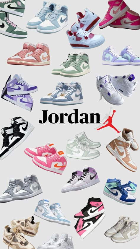 Jordan✨#shuffles#collages Cute Jordan Wallpaper, Jordans Collection, Nike Socks Women, Shoes Collage, Jordan Aesthetic, Nike Shoes Women Fashion, Pretty Sneakers, Shoes Wallpaper