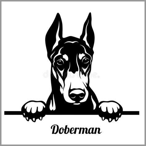 Doberman Stencil, Doberman Silhouette, Doberman Art Design, Doberman Svg Free, Dog Breed Silhouettes, Doberman Graphic, Dog Stencil, Horse Stencil, Dog Peeking