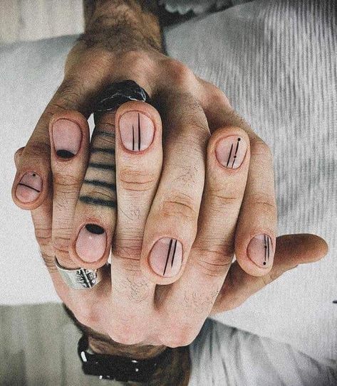 Mens Manicure, Minimal Nails Art, Mens Nails, Minimalist Nail Art, Edgy Nails, Minimal Nails, Black Nail Designs, Nail Swag, Manicures Designs