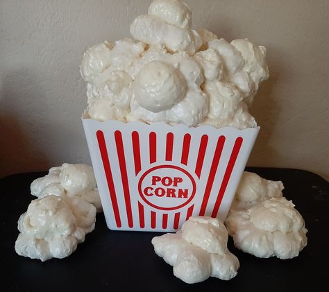 Spray Foam Popcorn, Parade Float Diy, Giant Sweets, Foam Candy, Wreath Embellishments, Popcorn Tub, Prairie Farmhouse, Large Ornaments, Candy Decorations Diy