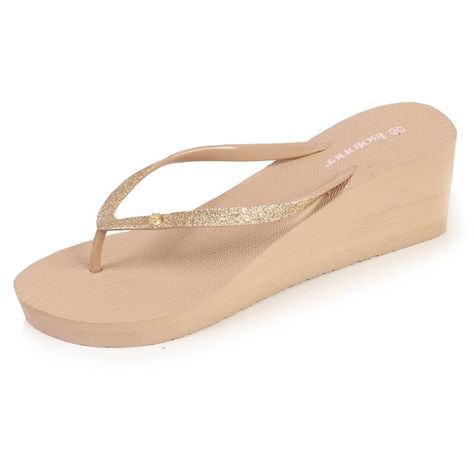 Chaussures Tongs femme talon Beige – Isotoner.fr Jimmy Choo, Flip Flops, Wedges, Sandals